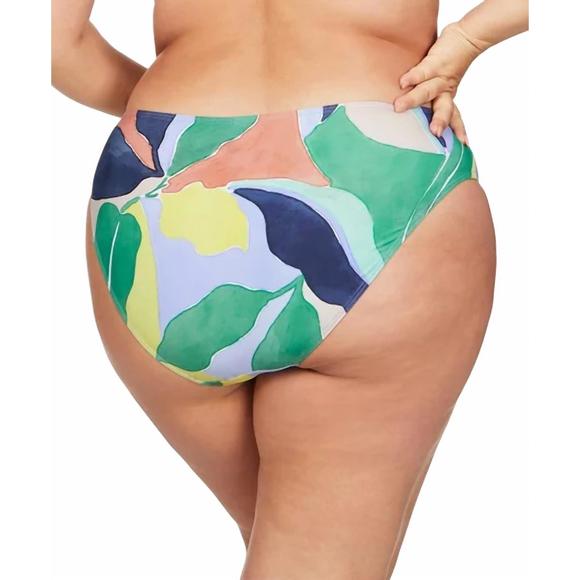 NEW ARTESANDS curve fit mid rise swim pant in beige multi - Picture 3 of 3